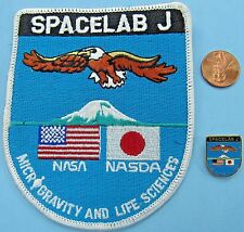 NASA PATCH & PIN PAIR vtg SPACELAB J Microgravity Life Sciences NASDA Japan picture