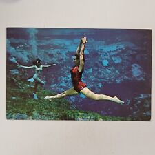 Weeki Wachee Mermaids Florida Postcard Lady Underwater Doing Split Show Chrome picture