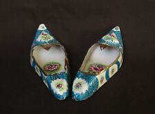 Old  Persian Hand Painted Enamel Pair of Shoe Ashtrays Designed  picture