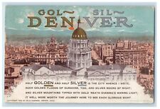 1909 Bird's Eye View Of Golden Silver Denver Colorado CO Posted Antique Postcard picture