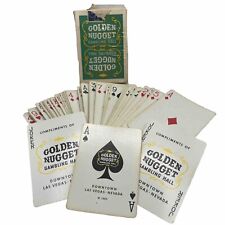 VTG Golden Nugget Gambling Hall Green & Yellow Playing Cards Complete M1965 picture