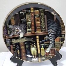 Frederick the Literate Cat Plate Purr-fect Places First Edition Charles Wysocki picture