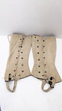 VINTAGE  WWII 1943 GREGORY & READ CO US ARMY KHAKI GAITERS LEGGINGS  SIZE 2 picture