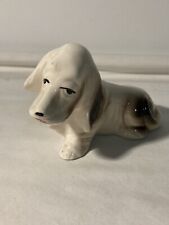 Vintage White and Brown Spotted Porcelean Basset Hound Made Japan picture