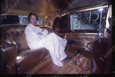 Sl86 Original Slide 1980's Hong Kong pink Rolls Royce ? lady inside 973a picture