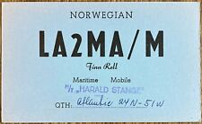 QSL Card - Finn Roll Maritime Mobile -  Harald Stange - La2MA/M - 1964  Postcard picture