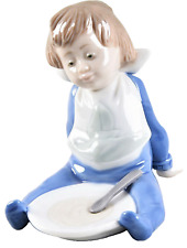 Lladro Nao Daisa I'm Full Figurine 1988 Retired Childhood Collection 1074 picture