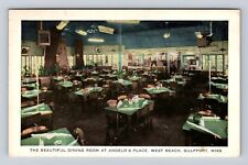 Gulfport MS-Mississippi, Angelo's Place Dining Room, Vintage Souvenir Postcard picture