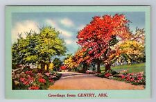 Gentry AR-Arkansas, General Greetings Road And House, Antique, Vintage Postcard picture