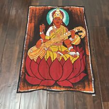 Hindu Goddess Tapestry 24”x35” Raw Hem Made In Nepal picture