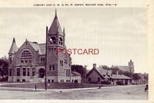 LIBRARY AND C. M. & ST. P. DEPOT, BEAVER DAM, WIS. picture