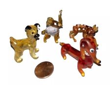 Vintage Murano Amber/Gold Glass Dachshund  Deer Figures Lot Of 4 picture