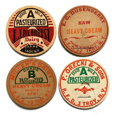 4 TROY NEW YORK DAIRIES TROY NEW YORK MILK BOTTLE CAPS picture