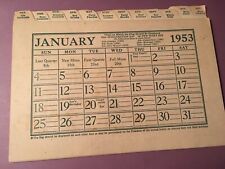 1953 Calendar Cards With Recipes, Toasts, When To Fly Flag, Etc.  12 Cards picture