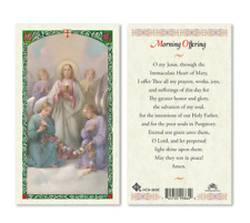 Laminated Daily Morning Offering Holy Prayer Card Catholic picture