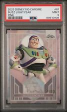 2023 Disney 100 Topps Chrome Buzz Lightyear #61 Toy Story Pink /299 PSA 9 picture