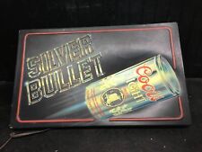 Vintage 1985 Coors light silver bullet lighted sign Neon Bar Man cave 25.5inx 15 picture