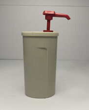 Tupperware Ketchup Dispenser Retro 640-21 With Pump Almond/Red Kitchen picture