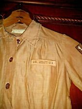 Vintage Official 1940-50's Girl Scout Brownie Uniform Dress Size 8 Costume picture