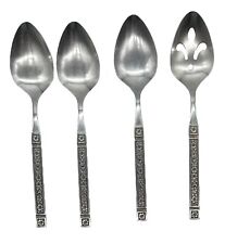 Set 4 Vintage Oneida Dominica Wm A Rogers Deluxe Stainless Serving Spoon Pierced picture