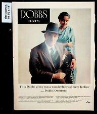 1956 Dobbs Hats Mens Fashion Cashmere Overtone India Vintage Print Ad 36997 picture