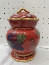 Casa Vero By Ack Crimson Orchard Hand Painted Cookie Jar Vintage 25.00 picture