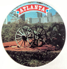 Atlanta Georgia Coaster Vintage 1970s Skyline Confederate Cannon Folgers Coffee picture