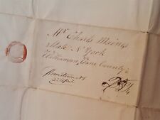 1837 antique STAMPLESS COVER LETTER moorestown nj ANDREW to CHARIES MAINES picture