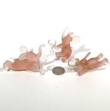 3 Silvestri ornament pink elephant frosted glass champagne mini picture