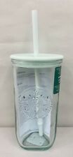 NEW Starbucks Recycled Glass Mint Triangle Bottom Cold Cup Tumbler 16 oz Grande picture