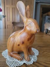 Vintage Large Spain Sarreid Rabbit Wooden Carved Sculpture 12”t×7.75