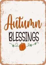 Metal Sign - Autumn Blessings - Vintage Rusty Look picture