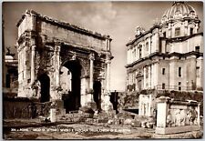 Roma Arco Di Settimio Severo E Facciata Della Chiesa Real Photo RPPC Postcard picture