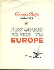 Canadian Pacific Airlines Group Fares to Europe Regulations  airline folder 1962 picture