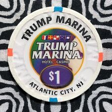Trump Marina Hotel $1 Atlantic City, New Jersey Gaming Poker Casino Chip KQ31 picture