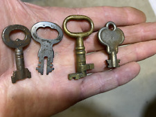 Vintage Padlock Skeleton Key Lot Double Sided Bit Lock Keys lot brass steel picture