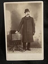 Man Mustache Holding Briefcase Rishel Studio Lehighton PA Antique Cabinet Card picture