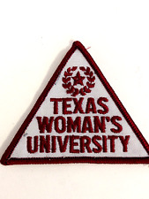 Vintage Texas Womans University Triangle Sew On Patch 3 inches College Women picture