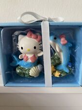 NWT Hello Kitty Blue Sky Ceramic Mermaid & Dolphin Summer Salt & Pepper Shakers picture