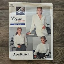 Vogue new uncut Ann Klein II easy career blouse 2390 size 18 20 22 picture