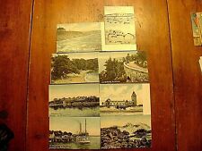 Nice Lot of 8 Antique Portland Maine Sparkly Post Cards  picture
