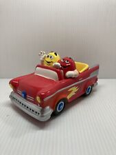 M&M’s Ceramic Candy Dish Red Car Yellow Fire Flame Galerie 2001 Collectible New picture