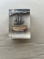 U.S.S Constitution Wood Relic In Lucite Paperweight Old Ironsides *Rare Vintage* picture