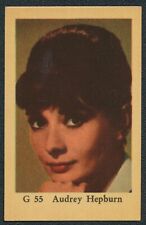 1964 AUDREY HEPBURN TV & MUSIC STARS DUTCH GUM SERIE G #55 EX picture