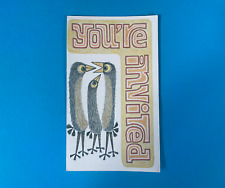 Mod 1970s Joyful Birds Invitation Cards - New Old Stock picture