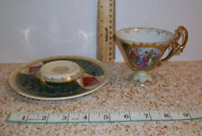 Vintage Amazing German Diamond Design Cup and Saucer With Angelic Picture picture