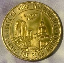 William Penn Mutual Coin Medal 1967 Brass Independence Since 1867 picture
