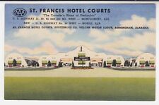 ST. FRANCIS HOTEL COURTS, BIRMINGHAM, ALA. –Demolished 1979 –1952 Linen Postcard picture