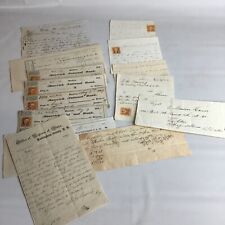Lot of 9 documents 1821-61  Billhead Promissory P.O. Warrant Burning house Misc picture