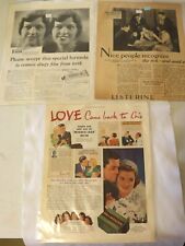 3 Vintage 1920s-30s Print Ads Palmolive Soap Listerine Pepsodent Toothpaste picture